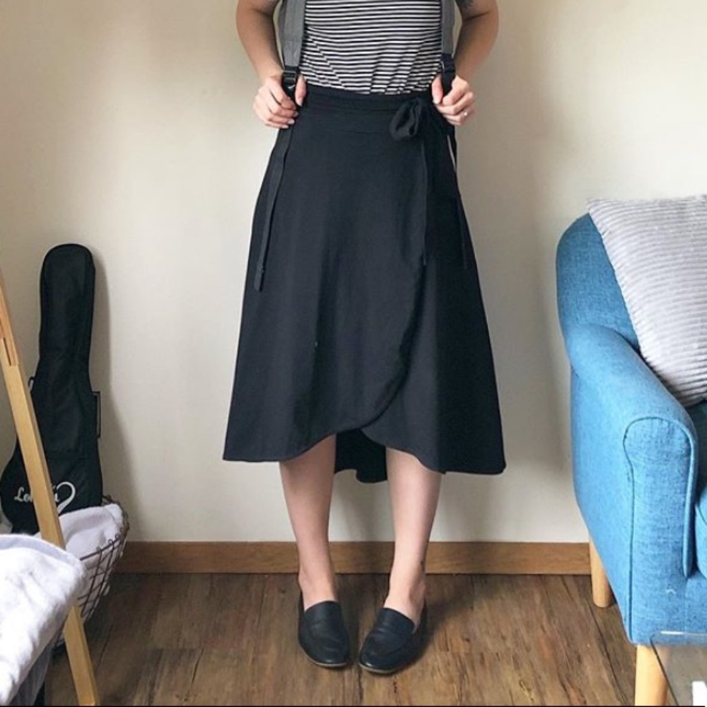 Pact black wrap skirt NWT